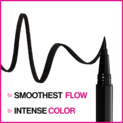 Wet N Wild Mega Last Breakup Proof Liquid Waterproof Eyeliner Brush Tip Pen | Quick Drying | Smudge Resistant| Long Lasting 16 Hour Wear| Precise Ultra Fine | Black #TOP7