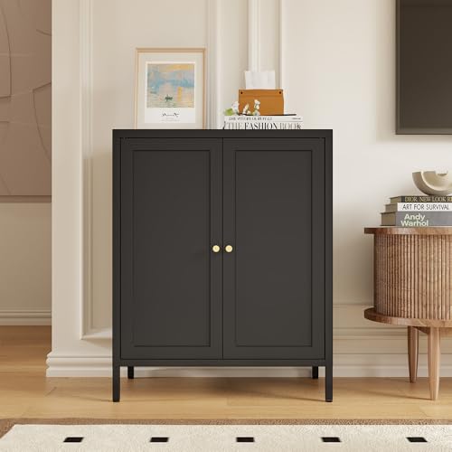 Metal Accent Storage Cabinet for Bedroom, Living Room,Bedside, Office Room,Kitchen-Bathroom