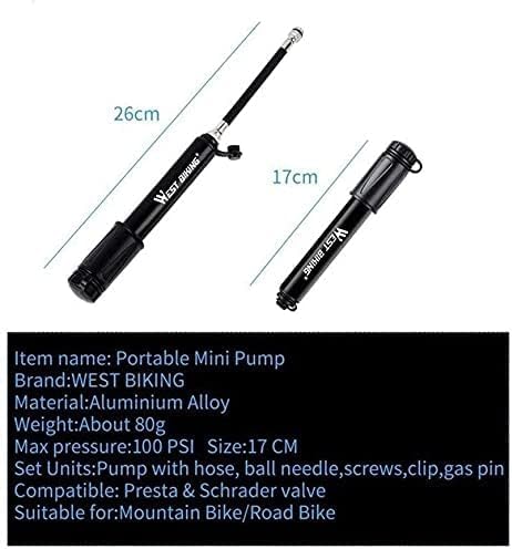 Portable MTB Bike Pump 100Psi Mini Cycling Tire Inflator Hand Air Pump Bike Accessories Mountain Bicycle Floor Easiest use with Both
