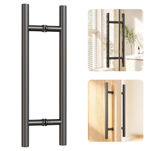 Ranbo 18" Push Pull Door Handle, Fingerprint-Resistant Matte Black Finish