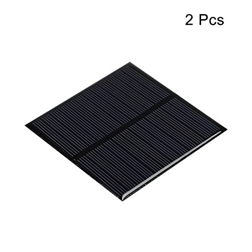 sourcing map 2 Stück Mini Solarpanel, 6V 0.75W 150mA Mikro Zellen Sonnenkollektor für DIY Stromprojekt, 80x80mm