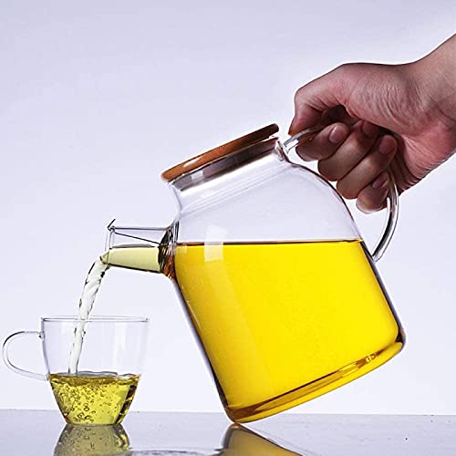 Bule de chá de vidro para um com infusor de aço inoxidável resistente ao calor perfeito para chá e c