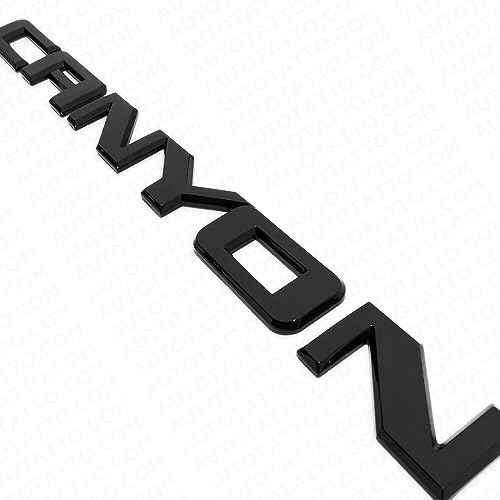 Image of 1Pc Canyon Emblem Front Side Door Rear Liftgate Tailgate Nameplate Logo 3D Badge Sticker 22900425 Decorate Replacement for Canyon (Matte Black)