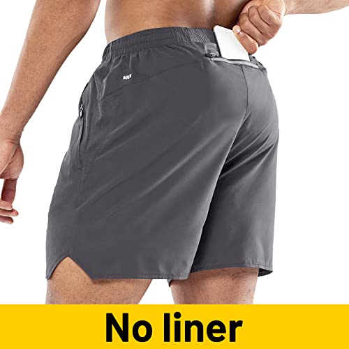 MIER Men's Athletic Shorts 5 Inch Lightweight Running Workout Gym Shorts with Zipper Pockets, 2 Pack2