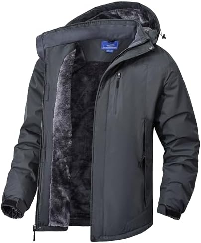 Rapoo Winterjacke Herren Warme Wasserdichte Winddichte Fleece-Futter Outdoor Ski Snowboardjacke mit Abnehmbarer Kapuze