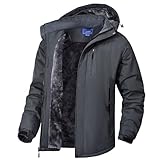 Winter Jackets for Men Winter Coats for Men Rain Waterproof Windbreaker Jackets Coats for Men Fleece Warm Snowboard Ski Snow Softshell Jacket Coats for Men Raincoat Darkgrey L