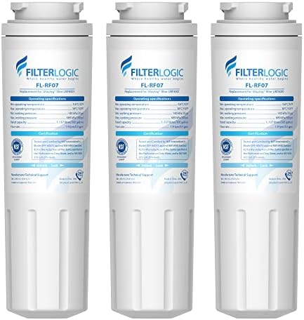 Filterlogic UKF8001 Replacement for EveryDrop Filter 4, Whirlpool EDR4RXD1, Maytag 4396395, UKF8001AXX-200, UKF8001AXX-750, 46-9006, Puriclean II, FMM-2, FL-RF07, Refrigerator Water Filter, Pack of 3