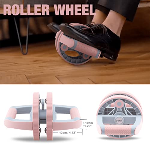 FYGL Home Gym Equipment | Ab Roller Wheel with Knee Pads | Push-Up Bars for Floor | Resistance Bands with Handles | Adjustable Dumbbell Sets | Kettlebell | Home Workout Equipment for Women (Pink)