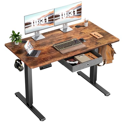 Electric Rising Table Snapklik.com : DUMOS Electric Standing Desk Adjustable Height, 48 X 24 ...