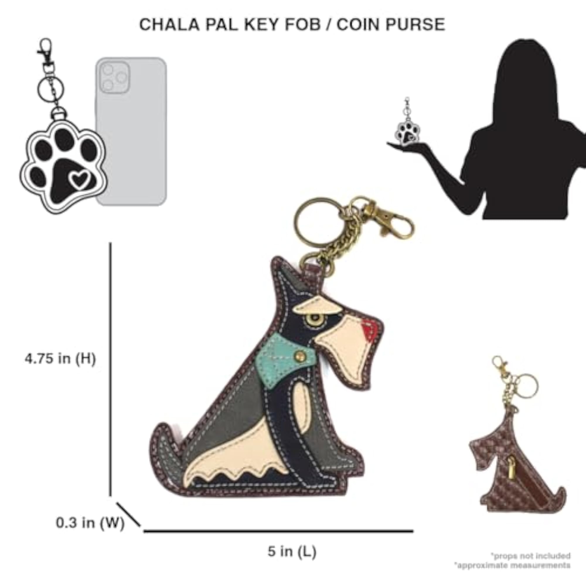 Schnauzer Key Fob/Coin Purse