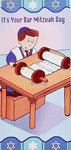 It's Your Bar Mitzvah Day - 'Mazel Tov And Best Wishes Always!" - Money/Check Holder Greeting Card - Jewish Birthday Milestone For Boy #TOP12