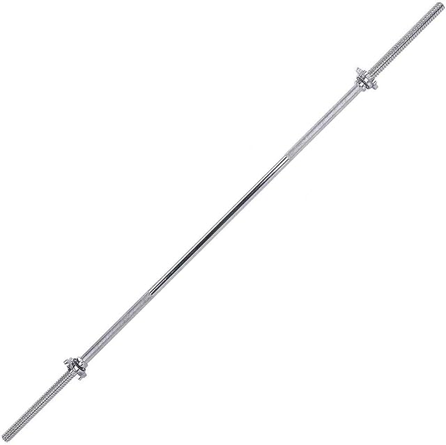 BodyRip Weight Lifting Barbell Bar | Chrome, Anti-Slip Hand Grip, Solid Steel, Gym Equipment | Training, Fitness, Exercise, Workout | Choose from Olympic, Standard, Studio, Super Ez Curl with Collars