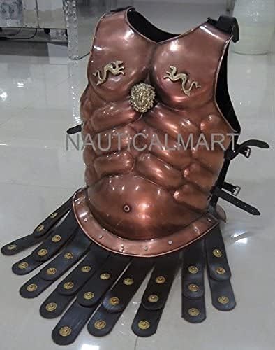 NauticalMart Medieval Greek Muscle Armor with Apron Belt Roman LARP Breastplate Copper