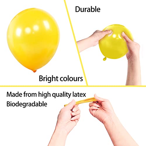 Image of 200pcs Yellow Balloons 5 Inch, Small Mini Latex Balloons for Party Birthday Baby Shower Anniversary Festival Arch Garland Decoration