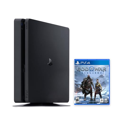 PlayStation 4 Slim 500GB Console (No Controller) with God of War: Ragnarok PS4 Game Disc - PS4 Gaming System (Renewed)