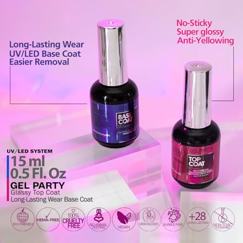 Juego Gel Top Coat y Base Coat 2x15ml Acabado Brillante miniatura 5