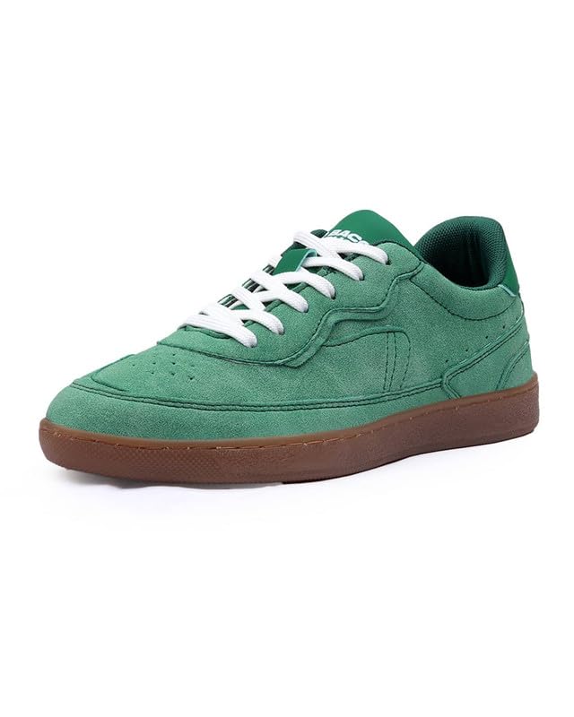 Image of Bacca Bucci Zest Women's Low-Top Walking Sneakers with Suede-Look Upper, Lace-Up Closure, Padded Collar, Perforated Toe Detail, Gum Grip Outsole, Casual Streetwear Shoes