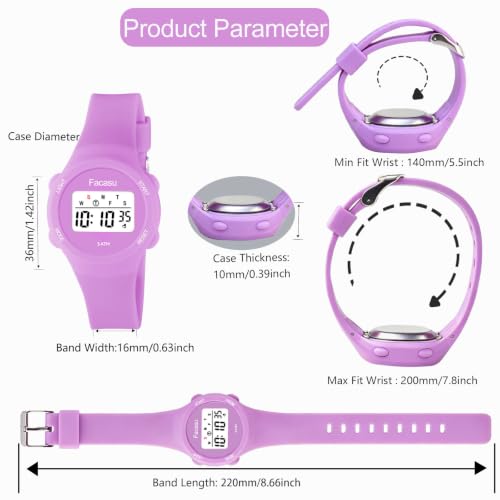 Image of Kids Digital Watch for Girls Boys,Children's Waterproof Colorful Light UP Outdoor Sport Watch with Stopwatch Alarm-Kids Gifts for Girls Boys