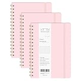 Ouzoustate Lined Spiral Notebook 3Pack A5 Pink College Ruled Hardcover Journal 160 Pages-5.67