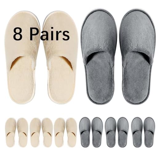 SENJUNSAFE 8 Pairs Guest Slippers Disposable For Guests Washable Reusable (8, 8 Pairs*Velvet slippers)