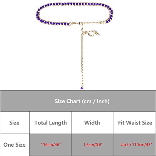 Waist Chain Belts, Metal Gold Rhinestone Crystal Body Chain Belt for Dress Jean 5