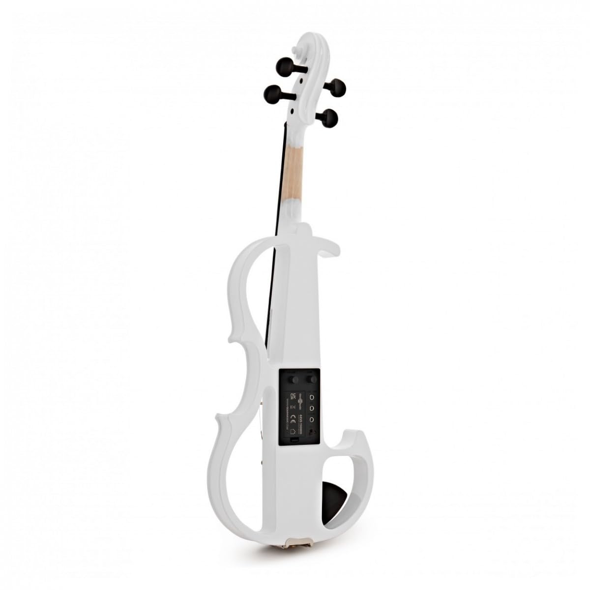 Violino Elettrico 4/4 con Amplificatore e Accessori, Bianco | Pickup attivo per connessione ampli/FX, pickup sotto ponte con controllo tono, leggio e spallaccio inclusi