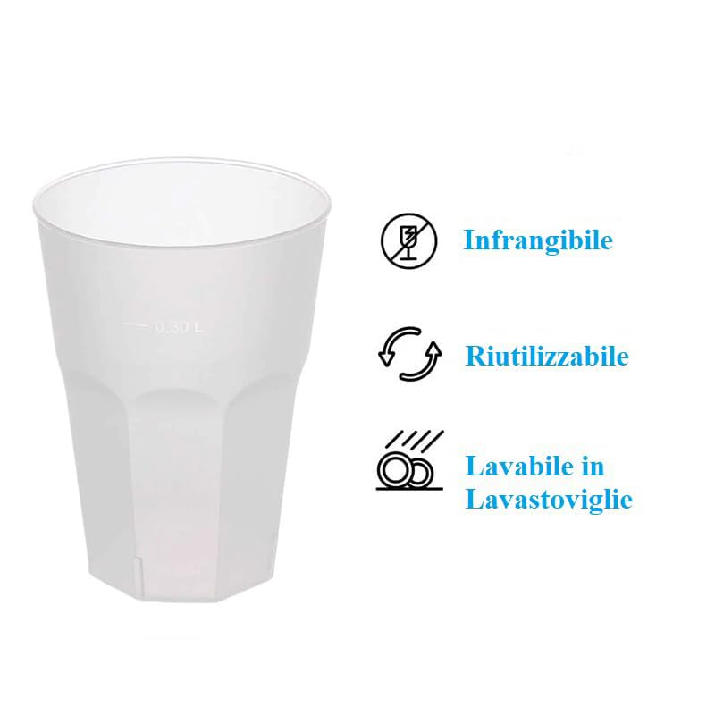VIRSUS Bicchieri Trasparenti SATINATI 3876, capacità 420 cc, Tumblers Infrangibili e Riutilizzabili, lavabili in lavastoviglie, Riciclabili, Unglassy per cocktail, Bicchiere Mojito (60)