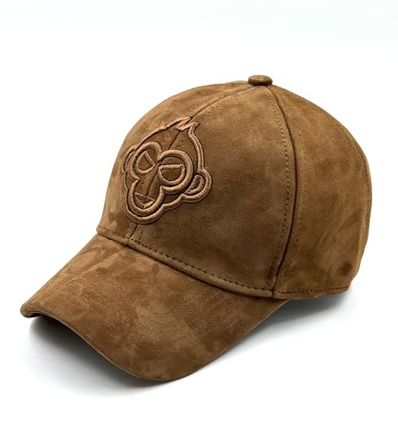 Image of Pure Leather Cap for Mens and Womens Adjustable Cap Cap Pure Suede Leather Cap