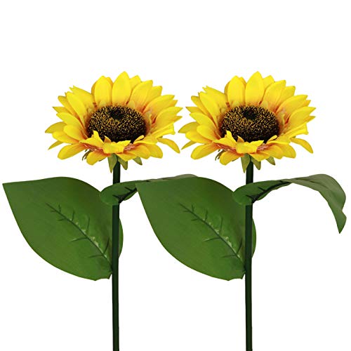 Homeelux Outdoor Sunflower Solar Garden Decor Yard Stake, 26'' Decorative Lights for Garden
