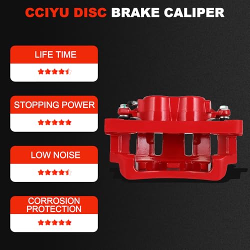Image of cciyu Front Right Disc Brake Caliper Assembly with Bracket 18B4790 | For Ford Model - For Excursion 2000-2005,For F-250 Super Duty 1999-2004,For F-350 Super Duty 1999-2004