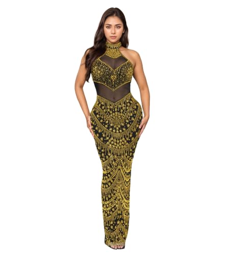 Image of Nagfar Women Rhinestone Sequin Birthday Party Sexy New Year Formal Dress