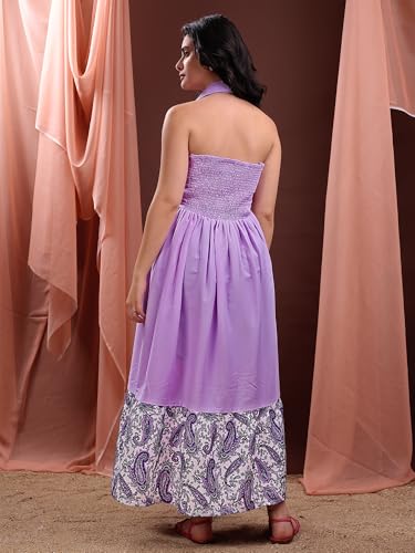 Image of PURVAJA Women's Maxi Cotton Blend Dress (Floe-236-240)