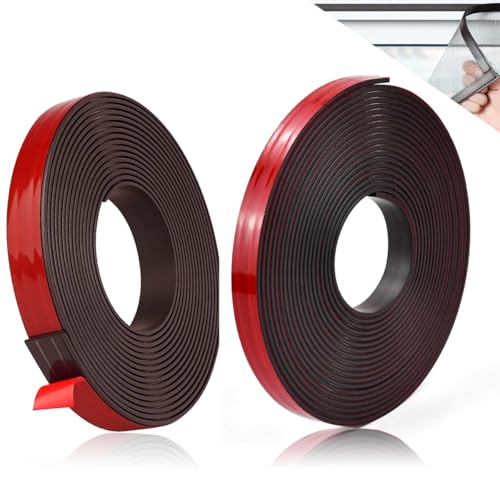 Garegce 2 Pack 3M Magnetic Tape Self Adhesive - 12mm Width - Cuttable Magnetic Strips Self Adhesive with Strong Mutual Attraction for Whiteboards, Fridge, DIY, Crafts and Office Organisation