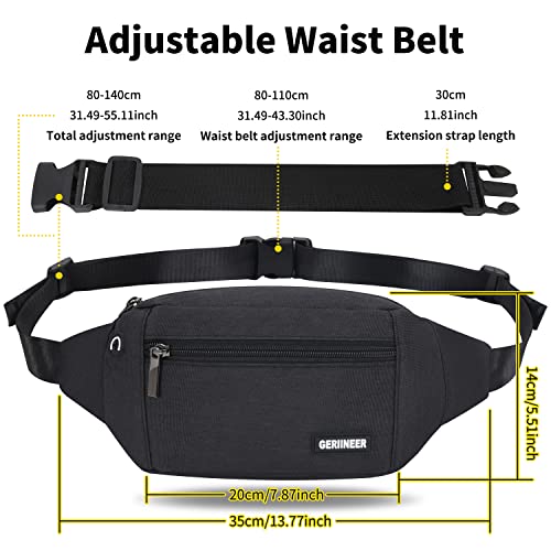 Bauchtasche Gürteltasche mit Einem 30 cm Verlängerten Gürtel Damen und Herren Bauchtasche Geeignet für Reise Sport Running und Alle Outdoor Aktivitäten Hüfttasche Damen Herren Sport