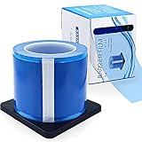 Dental Barrier Film Blue Tattoo Barrier Tape Roll with Dispenser Box, 4" x 6" Plastic Barrier Sheets