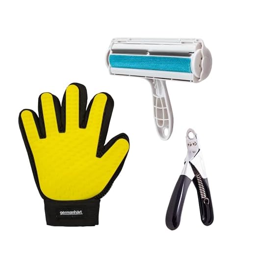 Germanhart Kit Higiene para Cães e Gatos com 1 Luva Tira Pelos Nanomagnética, 1 Escova German mais Alicate para Unhas