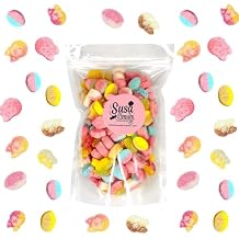 Susa Candy Swedish Mini Mix 1/2 lb Vegan & Gelatin Free Sweet & Sour Gummies | Assorted Skulls & Ovals | Banana-Toffee, Raspberry-Blueberry, Cola & Strawberry-Vanilla Foam Candy | Imported from Sweden