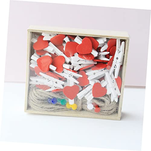 ABOOFAN 56 Pçs Clipes De Fotos De Madeira Clipes De Notas Mini Clipes De Fotos De Madeira Pinos De P