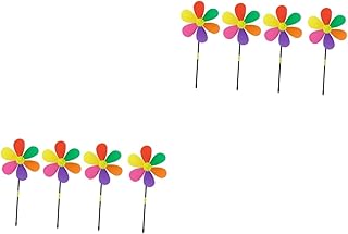 GANAZONO 8 Pcs Six Color Windmill Ornament for Sunflower Ornament Outdoor Toys Small Pinwheels Wind Spinners Outdoor Metal Garden Windmill Spinners Garden Ornament Scenic Area Ornament