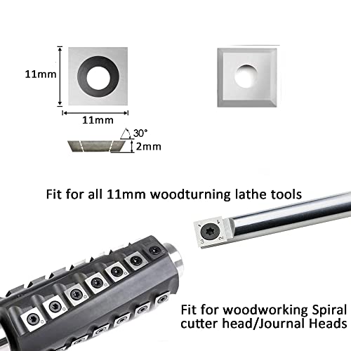 CDBP 11mm Square Straight Carbide Inserts for Woodturning, 11x11x2.0mm for Replacement Cutter Knives for Woodworking Roughing Tool, 3pcs, Silver 5 CDBP 11mm Square Straight Carbide Inserts for Woodturning, 11x11x2.0mm for Replacement Cutter Knives for Woodworking Roughing Tool, 3pcs, Silver - Image 5