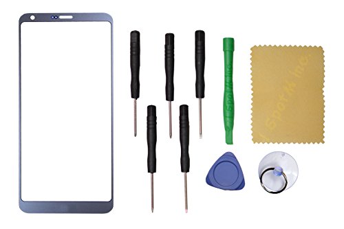 Outer Front Screen Glass Lens Replacement for LG G6 LS993 VS998 H872+Tools (Ice Platinum)