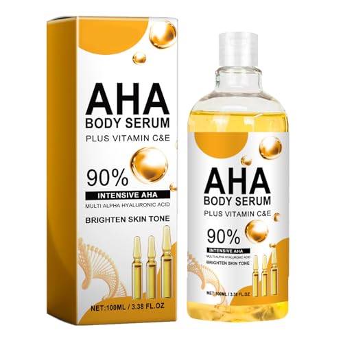 Ahas Body Serums - Accensione del siero del corpo esfoliante con vitamine C ed E | Idratare la cura del corpo idratante del viso idratante delicata per la maggior parte dei tipi di pelle