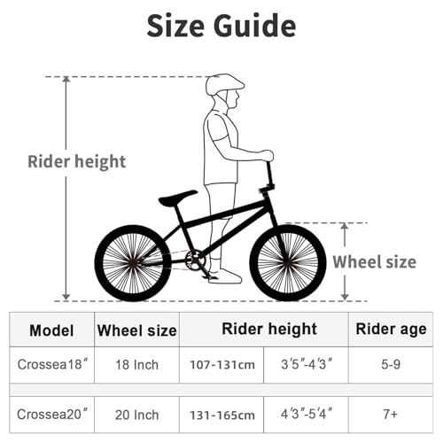 Freestyle BMX Bike, 18 20 Inch Kids Bicycle for 5-13 Years