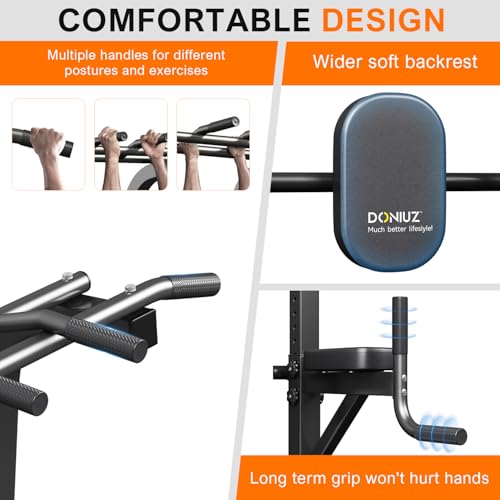 image for DONIUZ Power Tower Pull Up Bar and Dip Station, Multi-Function Home Gy