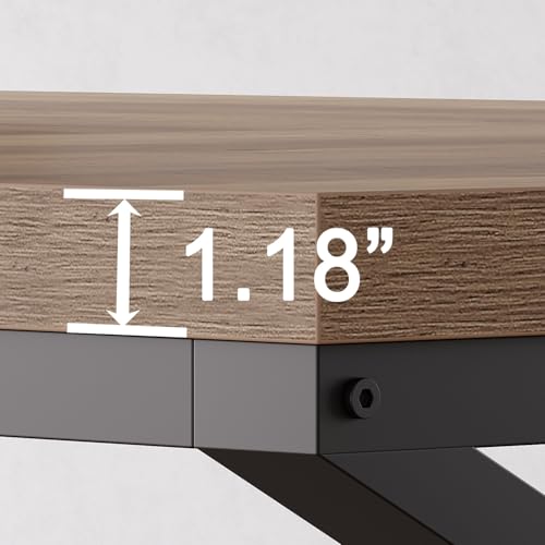 Image of HSH Extra Large Home Office Desk, Rustic Wood and Metal Computer Desk for 2 People, 78 Inch Long Executive Writing Study Gaming Double Desk Workstation, Bedroom Living Room PC Table for 2 Monitors