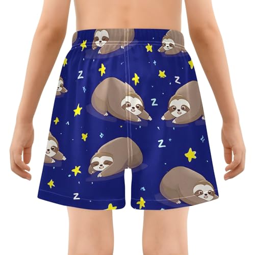Bolaz Toddler Boys Swimwear Swim Trunks with Compression Liner 4T Sloth Star3