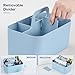 Multiuse Caddy Organizer with Handle - Stackable Plastic Tote Bin - Art Craft Supplies, Office, Desk, Stationery Pen Holder, Kitchen, Utensil, Makeup, Bathroom, Shower, Cleaning, Dorm Organizer - Blue