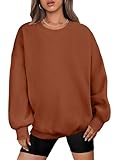 ANRABESS Oversized Sweatshirt for Women Crewneck Y2K Hoodies Fleece Casual Comfy Pullover Top Fall Outfits Clothes 2025 A1019 caramel Small