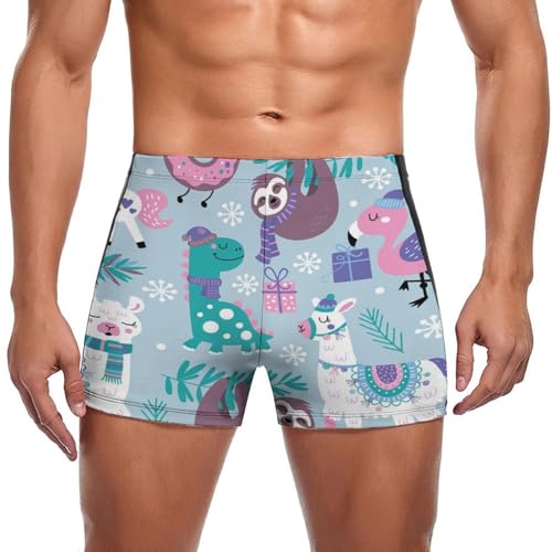 Maillot de bain homme slip short de bain boxer natation alpaga