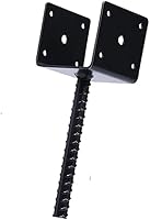 Vista 1 de MTB 1 soporte para poste de valla en forma de U de 4 x 3.5 pulgadas, con recubrimiento de polvo negro, poste de anclaje de poste de hormigón